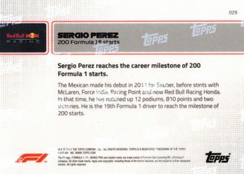 2021 Topps Now Formula 1 #029 Sergio Perez Back