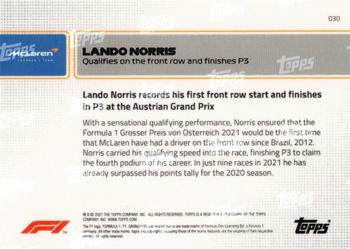2021 Topps Now Formula 1 #030 Lando Norris Back