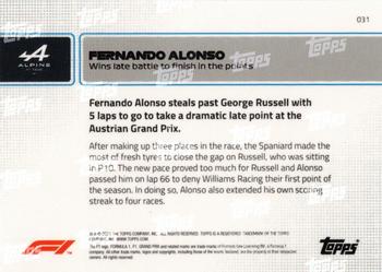 2021 Topps Now Formula 1 #031 Fernando Alonso Back