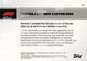 2021 Topps Now Formula 1 #036 Formula 1 - New Car For 2022 Back