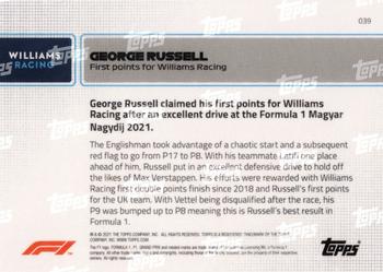 2021 Topps Now Formula 1 #039 George Russell Back