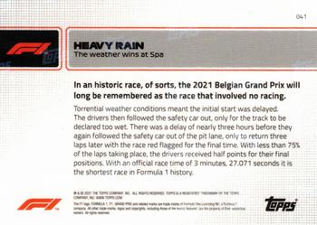 2021 Topps Now Formula 1 #041 Heavy Rain Back
