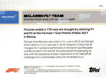 2021 Topps Now Formula 1 #052 McLaren F1 Team Back