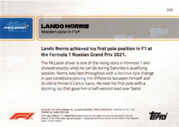 2021 Topps Now Formula 1 #058 Lando Norris Back