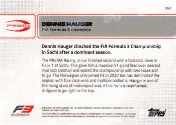 2021 Topps Now Formula 1 #060 Dennis Hauger Back