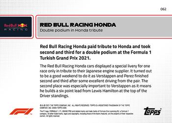 2021 Topps Now Formula 1 #062 Red Bull Racing Honda Back