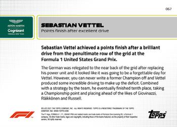 2021 Topps Now Formula 1 #067 Sebastian Vettel Back