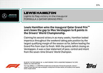 2021 Topps Now Formula 1 #074 Lewis Hamilton Back