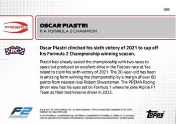 2021 Topps Now Formula 1 #089 Oscar Piastri Back