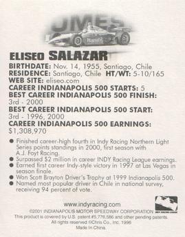 2001 Indy Racing Collectable Tattoos #NNO Eliseo Salazar Back