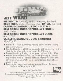 2001 Indy Racing Collectable Tattoos #NNO Jeff Ward Back