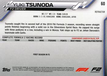2020 Topps Chrome Formula 1 - Refractor #60 Yuki Tsunoda Back