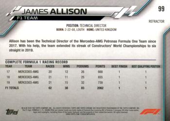 2020 Topps Chrome Formula 1 - Refractor #99 James Allison Back