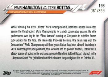 2020 Topps Chrome Formula 1 - Purple Refractor #196 Lewis Hamilton / Valtteri Bottas Back