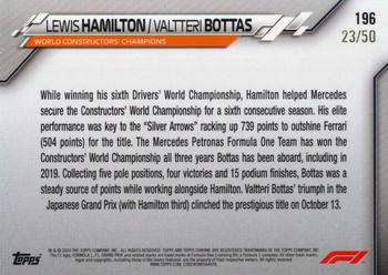 2020 Topps Chrome Formula 1 - Gold Refractor #196 Lewis Hamilton / Valtteri Bottas Back