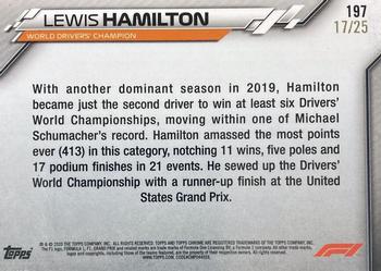 2020 Topps Chrome Formula 1 - Orange Refractor #197 Lewis Hamilton Back