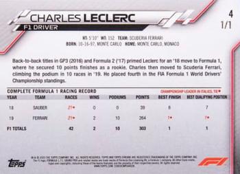2020 Topps Chrome Formula 1 - SuperFractor #4 Charles Leclerc Back