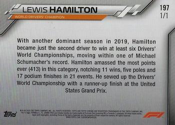 2020 Topps Chrome Formula 1 - SuperFractor #197 Lewis Hamilton Back