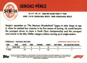 2020 Topps Chrome Formula 1 - 1954 World on Wheels #54W-10 Sergio Pérez Back
