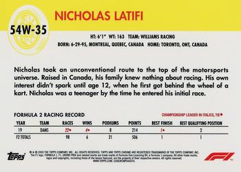 2020 Topps Chrome Formula 1 - 1954 World on Wheels #54W-35 Nicholas Latifi Back