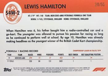 2020 Topps Chrome Formula 1 - 1954 World on Wheels Gold Wave Refractor #54W-2 Lewis Hamilton Back