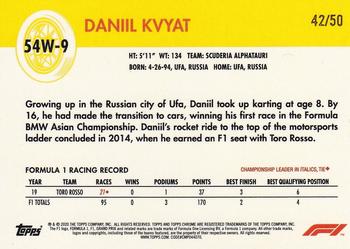 2020 Topps Chrome Formula 1 - 1954 World on Wheels Gold Wave Refractor #54W-9 Daniil Kvyat Back