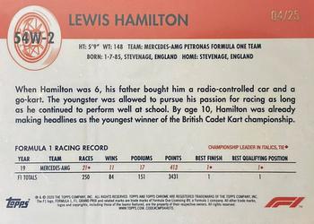 2020 Topps Chrome Formula 1 - 1954 World on Wheels Orange Refractor #54W-2 Lewis Hamilton Back