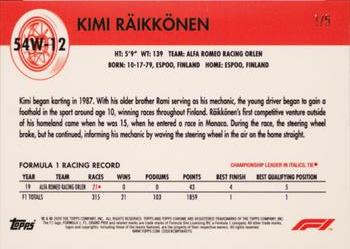 2020 Topps Chrome Formula 1 - 1954 World on Wheels Red Refractor #54W-12 Kimi Räikkönen Back