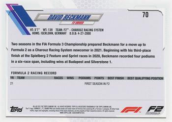 2021 Topps Formula 1 #70 David Beckmann Back