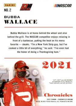 2021 Panini Chronicles #2 Bubba Wallace Back