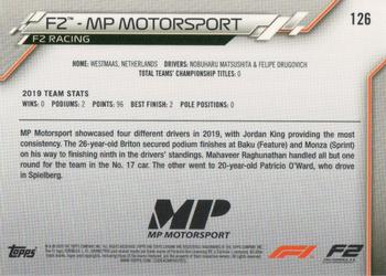 2020 Topps Chrome Sapphire Edition Formula 1 #126 MP Motorsport F2 Back