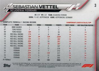2020 Topps Chrome Sapphire Edition Formula 1 #3 Sebastian Vettel Back