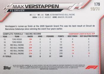 2020 Topps Chrome Sapphire Edition Formula 1 - 70th Anniversary #179 Max Verstappen Back