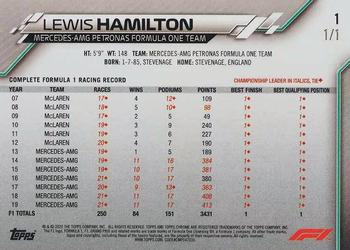 2020 Topps Chrome Sapphire Edition Formula 1 - Padparadscha #1 Lewis Hamilton Back