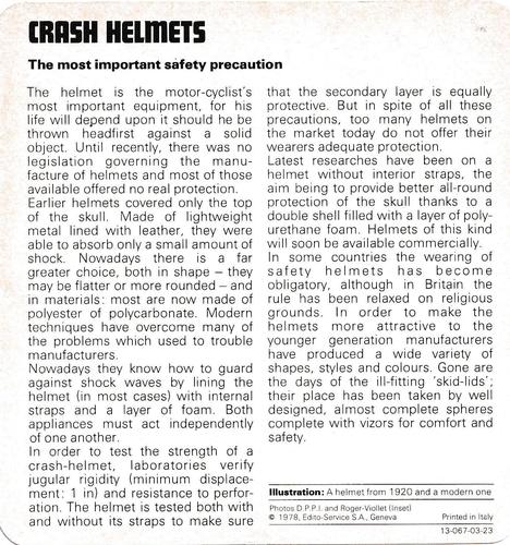1978-80 Auto Rally Series 3 #13-067-03-23 Crash Helmets Back