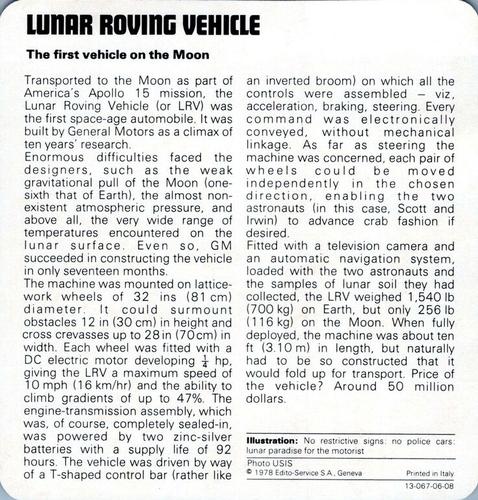 1978-80 Auto Rally Series 6 #13-067-06-08 Lunar Roving Vehicle Back