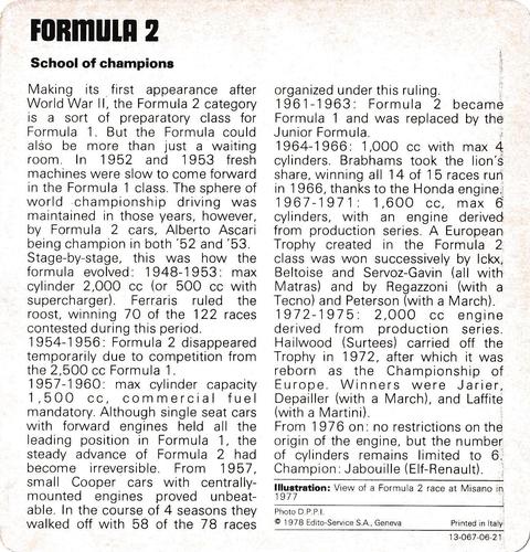 1978-80 Auto Rally Series 6 #13-067-06-21 Formula 2 Back