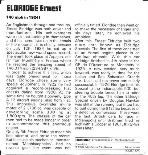 1978-80 Auto Rally Series 16 #13-067-16-03 Ernest Eldridge Back