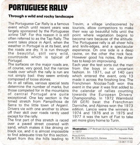 1978-80 Auto Rally Series 17 #13-067-17-02 Portuguese Rally Back