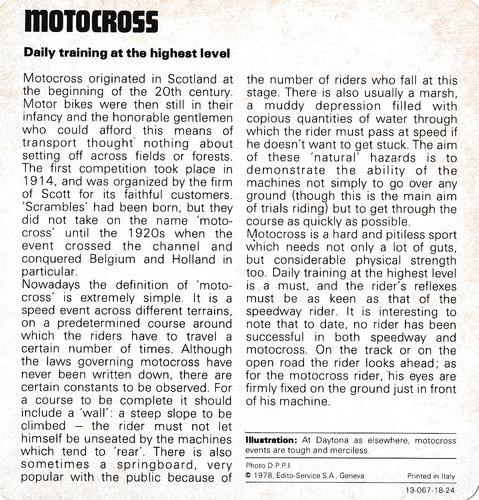 1978-80 Auto Rally Series 18 #13-067-18-24 Motocross Back