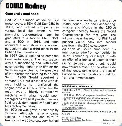 1978-80 Auto Rally Series 23 #13-067-23-23 Rodney Gould Back