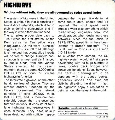 1978-80 Auto Rally Series 25 #13-067-25-15 Highways Back