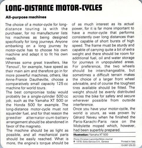 1978-80 Auto Rally Series 25 #13-067-25-23 Long-Distance Motor-Cycles Back