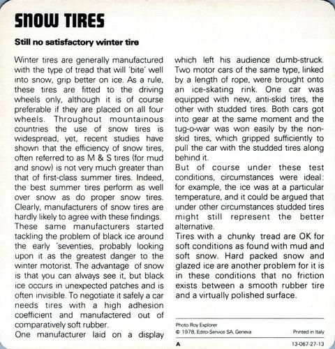1978-80 Auto Rally Series 27 #13-067-27-13 Snow Tires Back