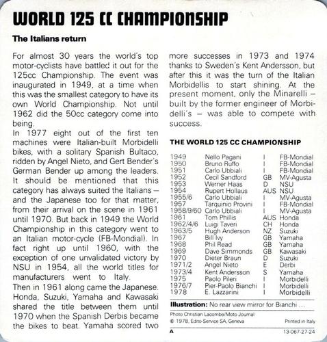 1978-80 Auto Rally Series 27 #13-067-27-24 World 125 CC Championship Back