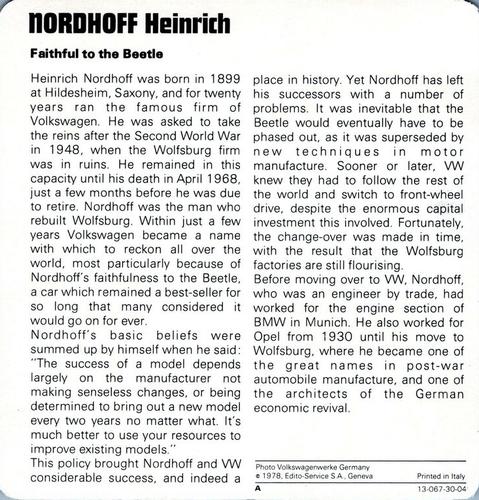 1978-80 Auto Rally Series 30 #13-067-30-04 Heinrich Nordhoff Back
