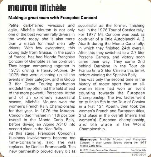 1978-80 Auto Rally Series 32 #13-067-32-04 Michèle Mouton Back