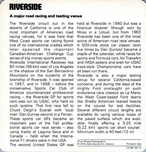 1978-80 Auto Rally Series 32 #13-067-32-14 Riverside Back