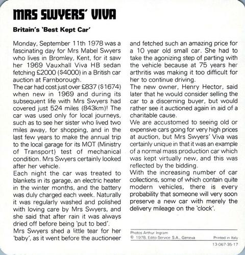 1978-80 Auto Rally Series 35 #13-067-35-17 Mrs Swyers' Viva Back
