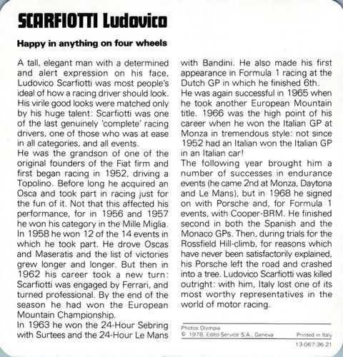 1978-80 Auto Rally Series 36 #13-067-36-21 Ludovico Scarfiotti Back